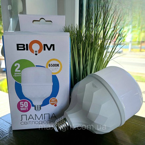 Світлодіодна лампа Biom HP-2-50-6 T120 50W E27 6500К (НЕ АКУМУЛЯТОРНА)