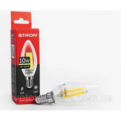 LED лампа ETRON Filament 1-EFP-136 С37 tailed E14 10W 4200K прозоре скло