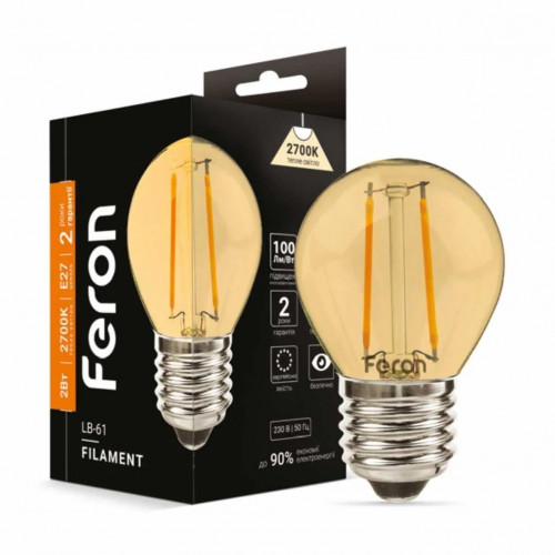 LED лампа ETRON Filament 1-EFP-165 G95 Vintage E27 7W 2700K золото