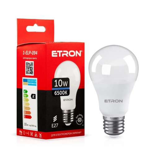 LED лампа A60 10W Е27 6500K 220V ETRON 1-ELP-094 світлодіодна