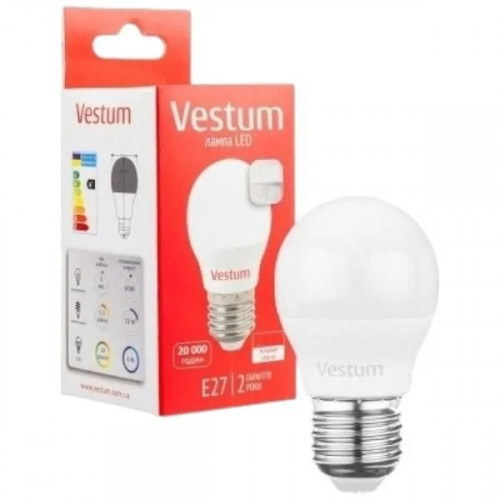 LED 6W, Е27 світлодіодна ЛАМПА LEBRON L-G45, 4100K, 480LM, КУТ 220°