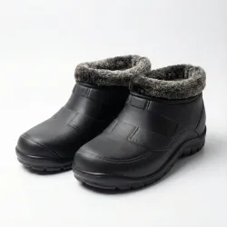 Калоші чоловічі зимові пінкові чорні на хутрі, Утеплені низькі черевики з ремінцем (розміри 41-45) 43