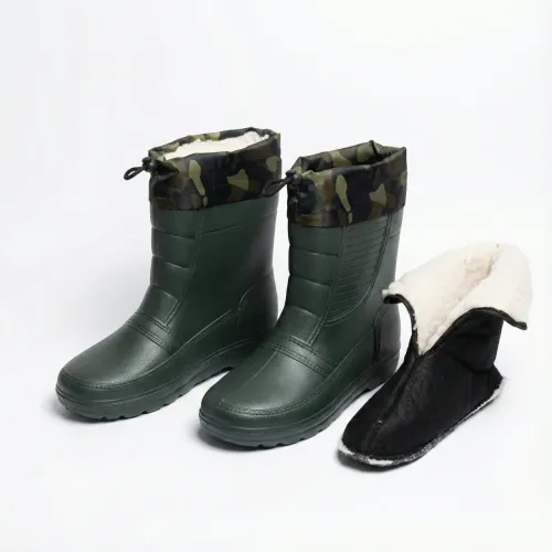 Чоботи короткі чоловічі зимові піна ЕВА. Напівчоботи утеплені з камуфляжним манжетом. Розміри 41-45 44