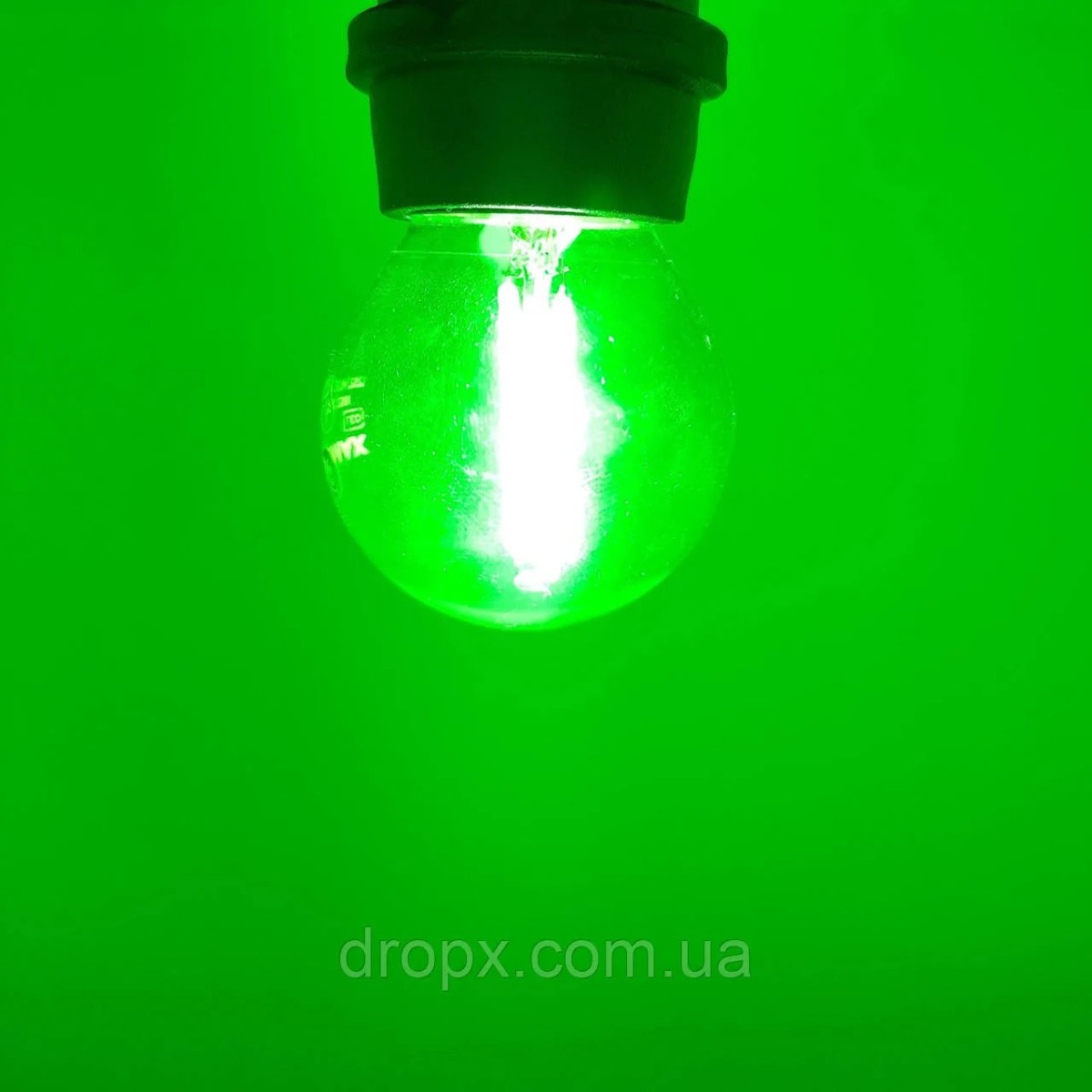 LED ЛАМБА ФИЛІАМЕНтНА VELMAX V-FILAMENT-G45, 2W, E27, ЗЕЛЕНИЙ, 200LM (арт. 3494)