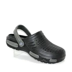 Силіконові чоловічі капці з закритим носком чорного кольору, пляжні чоловічі крокси з перфорацією 43