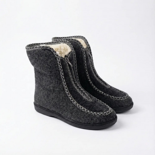 Чуни бурки войлочные зимние на молнии. Теплые тапочки-ботинки на меху. Размеры 37-42 42