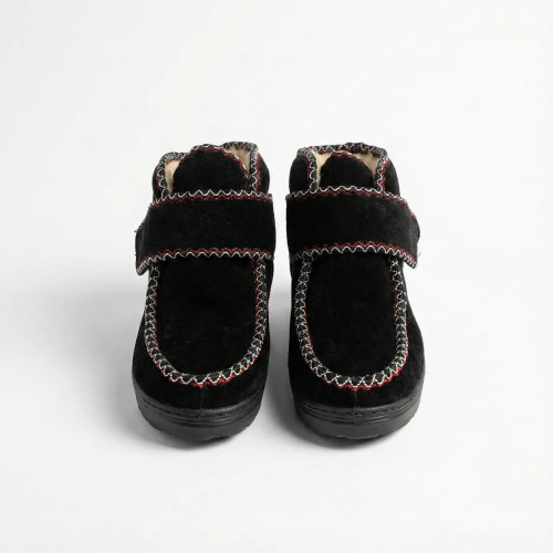 Бурки суконные зимние на липучке. Черные чуни для широкой ноги и высокого подъема. Размеры 38-42 42