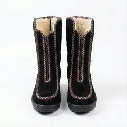 Бурки зимові високі суконні на хутрі. Чорні чуні на блискавці. Розміри 38-42 41