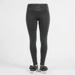 Легінси жіночі на хутрі темно-сірі, теплі зимові лосини з широким поясом, щільний трикотаж L