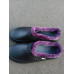 Галоші сабо жіночі зимові з піни ЕВА. Чорні утеплені капці з фіолетовим хутром. Розміри 37-41 39