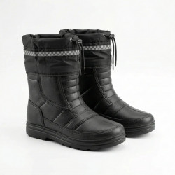 Чоботи зимові дутики чорні, сноубутси з піни ЕВА та текстилю утеплені, на затяжці 44