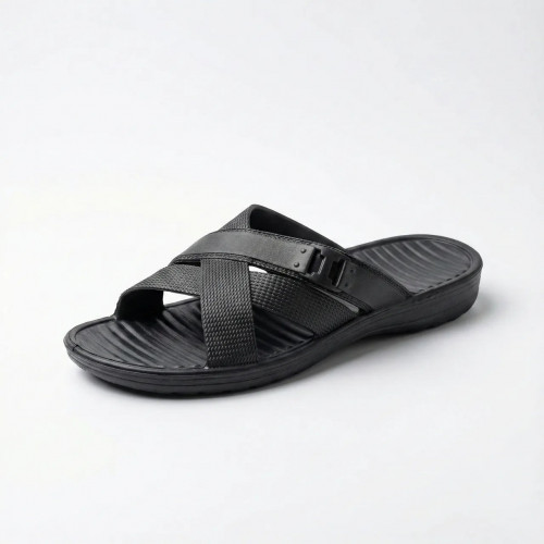 Шлепанцы мужские пена ЭВА черные. Сланцы пляжные с перекрестными ремешками. Размеры 40-46 45