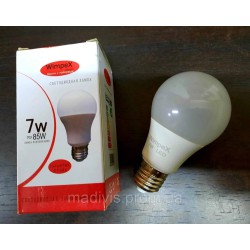 Енергоощадна лампочка 7W~85W (E27) 550 lm WimpeX, 6х10,8 см Білий