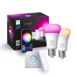 Стартовий комплект Philips Hue E27 White and Color 1100лм 75Вт 2 шт. + Dimmer + Блок керування Philips Hue Bridge, Apple HomeKit