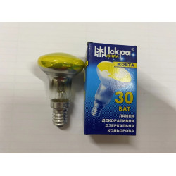Лампа розжарювання дзеркальна жовтого кольору 230в-30вт R39