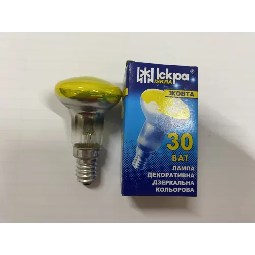 Лампа розжарювання дзеркальна жовтого кольору 230в-30вт R39