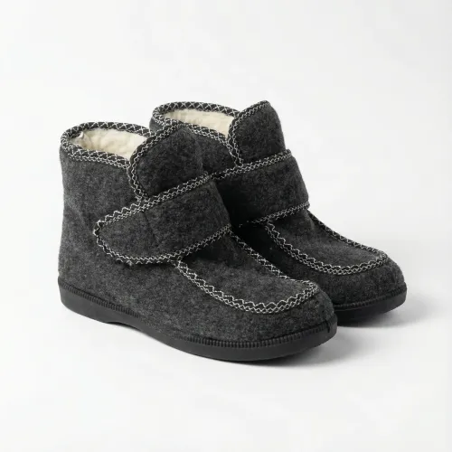 Бурки суконні зимові на липучці. Сірі чуні для широкої ноги та високого підйому. Розміри 37-42 42