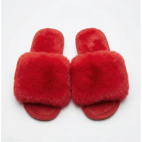 Жіночі пухнасті капці з хутром (мікс кольорів). Теплі домашні тапочки для дівчат 38