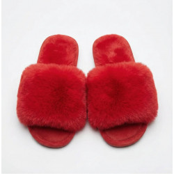 Жіночі пухнасті капці з хутром (мікс кольорів). Теплі домашні тапочки для дівчат 40