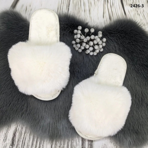 Меховые тапочки женские мех искусственный песец 36 - 41  36-37 (арт. 9934)