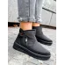 Черевики жіночі зимові дутики чорні короткі на хутрі, Теплі бурки на блискавці (розміри 37-42)