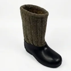 Бурки шинельні сірі з гумовими калошами. Валянки шиті зимові вологостійкі VR 38-45 45