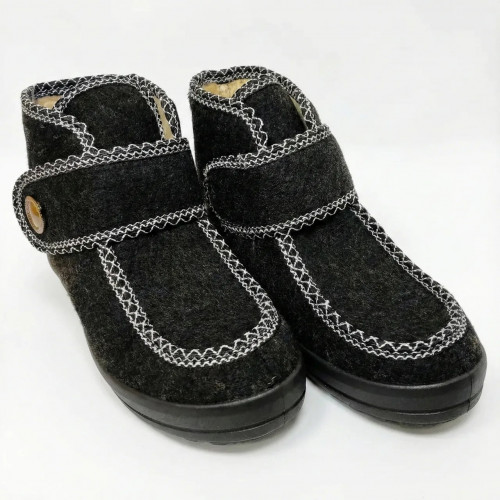 Бурки жіночі високі суконні на липучці. Чорні зимові чуні для широкої ноги. Розміри 37-42 39