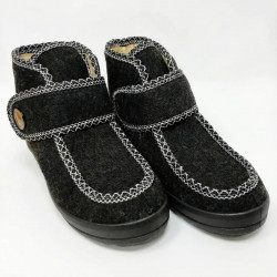 Бурки жіночі високі суконні на липучці. Чорні зимові чуні для широкої ноги. Розміри 37-42 40