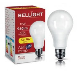 Лампа низьковольтна LED A60 12/48V 12W E27 4000K світлодіодна