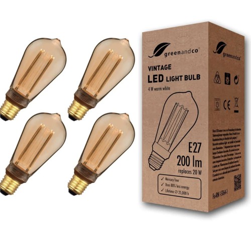 Світлодіодна лампа у вінтажному стилі в стилі ретро для атмосферного освітлення E27 ST64 Edison