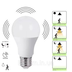 Лампа світлодіодна з Датчиком Руху 10 Ват Е27 6500k LEDium