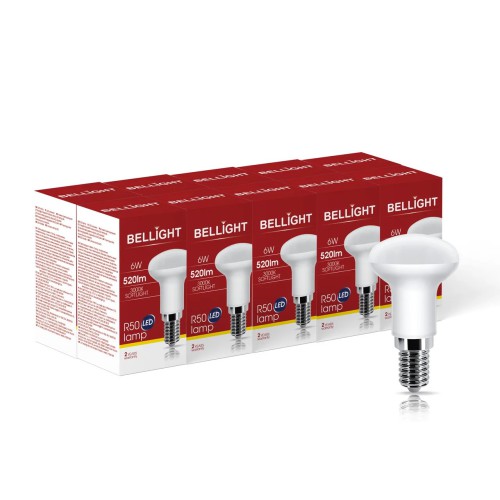 Світлодіодна лампа Bellight R50 6W E14 3000K НАБІР 10шт.