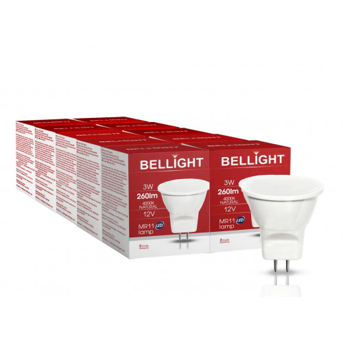 Лампа світлодіодна LED MR11 12V 3W 4000K низьковзольтна. Набір 10шт.