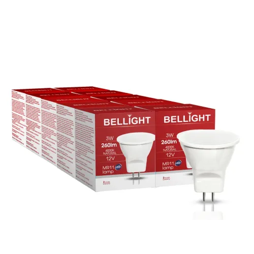 Лампа світлодіодна LED MR11 12V 3W 4000K низьковзольтна. Набір 10шт.