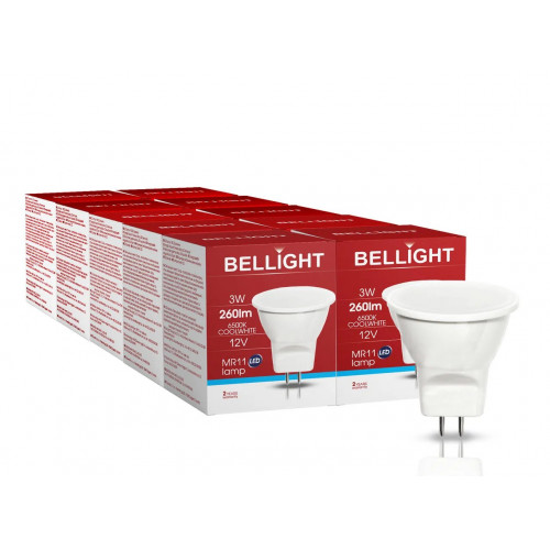 Лампа світлодіодна LED MR11 12V 3W 6500K низьковзольтна. Набір 10шт.