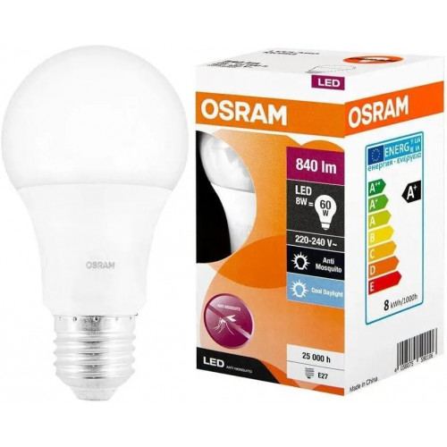 Світлодіодна лампа OSRAM MOSQ A60 LED 8W/827 E27