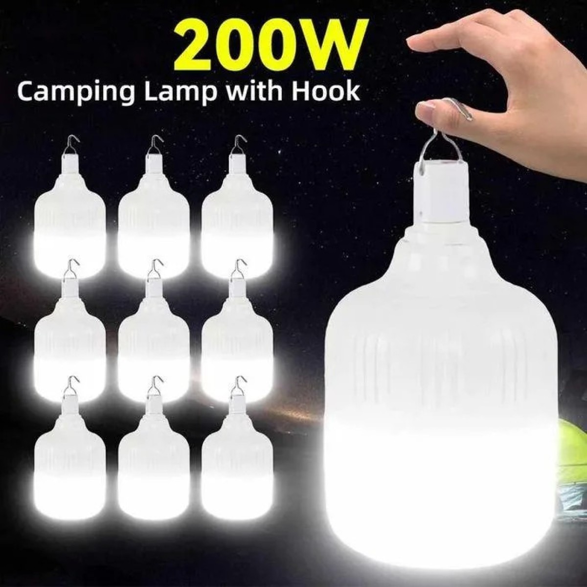 Акумуляторна світлодіодна USB LED лампа 200 Вт (арт. 2995)