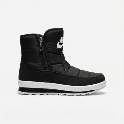 Черевики жіночі зимові дутики чорні на білій підошві, Теплі короткі чобітки спорт стиль (розміри 37-41) 41