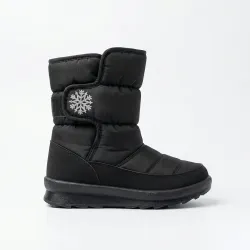 Жіночі зимові дутики чорні (на липучці) | Зі сніжинкою, Теплі, Короткі чоботи 41
