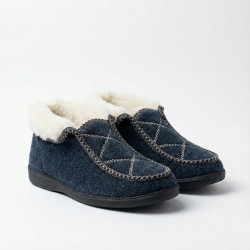 Чуни бурки короткие синие войлочные на меху. Теплые домашние тапочки с вышивкой. Размеры 37-42 41