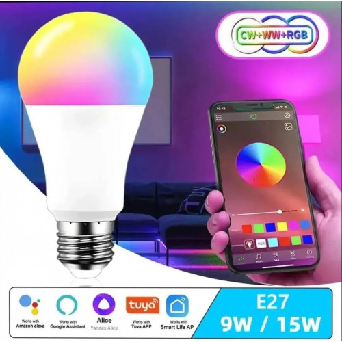 Розумна лампочка Tuya Smart LED Wi-Fi E27 RGB Color & White 2700K-6500K 15W