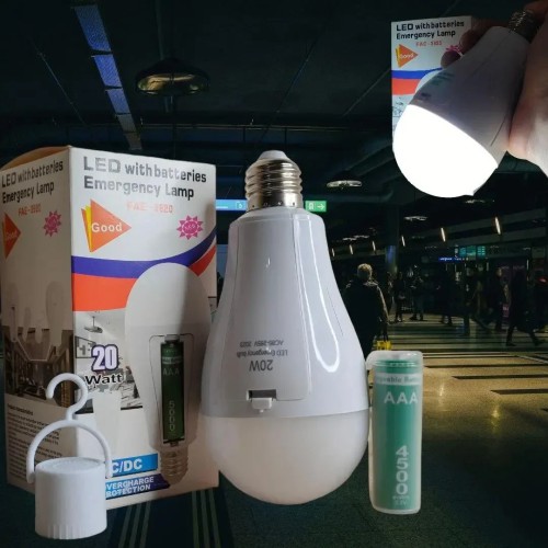 Аварійна лампочка 20 Вт E27 з 2 акумуляторами Лампи акумуляторні стандартний патрон з цоколем Е27