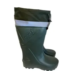 Чоловічі гумові чоботи Gipanis утеплені (Зелені). Високі чоботи для рибалки та полювання з манжетою 43