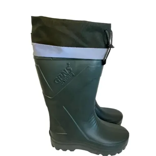 Чоловічі гумові чоботи Gipanis утеплені (Зелені). Високі чоботи для рибалки та полювання з манжетою 44