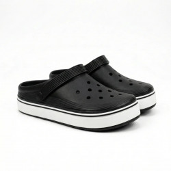 Сабо чоловічі чорні Dago Style піна ЕВА. Стильні крокси на білій підошві 41-45 44