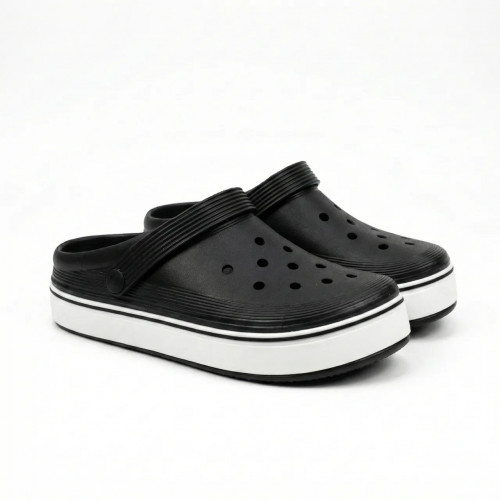 Сабо чоловічі чорні Dago Style піна ЕВА. Стильні крокси на білій підошві 41-45 46