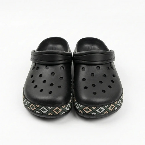 Сабо жіночі чорні Dago Style з орнаментом піна ЕВА. Крокси з візерунком 36-41 38