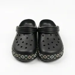 Сабо жіночі чорні Dago Style з орнаментом піна ЕВА. Крокси з візерунком 36-41 40