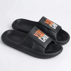 Шльопанці жіночі чорні You Can піна ЕВА. Стильні молодіжні сланці з написом 36-41 38