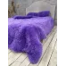 Плед-покривало Травичка 220х240 см Фіолетовий. Пухнасте хутряне покривало на ліжко Євро (бамбук)